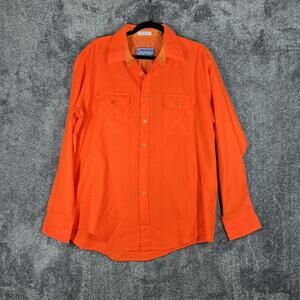Northwest Shirt Mens XL Orange Long Sleeve Button Up Heavyweight Lined Acrylic